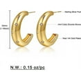 thumbnail image 2 of Chunky Open Hoop Earrings for Women Gold Pave CZ Chunky Hoops Sparkly Crystal C Shaped Round Hoop Earrings Cubic Zirconia Thick Hoops Earrings, 2 of 2