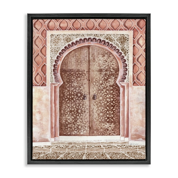 Stupell Industries Moroccan Entrance Architecture Buildings & Architecture Painting Black Floater Framed Canvas Art Print Wall Art, 17 x 21