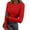B008-Red, variant on Womens Long Sleeve Stretch Crewneck Ribbed T-Shirt Slim Fit Casual Basic Tops
