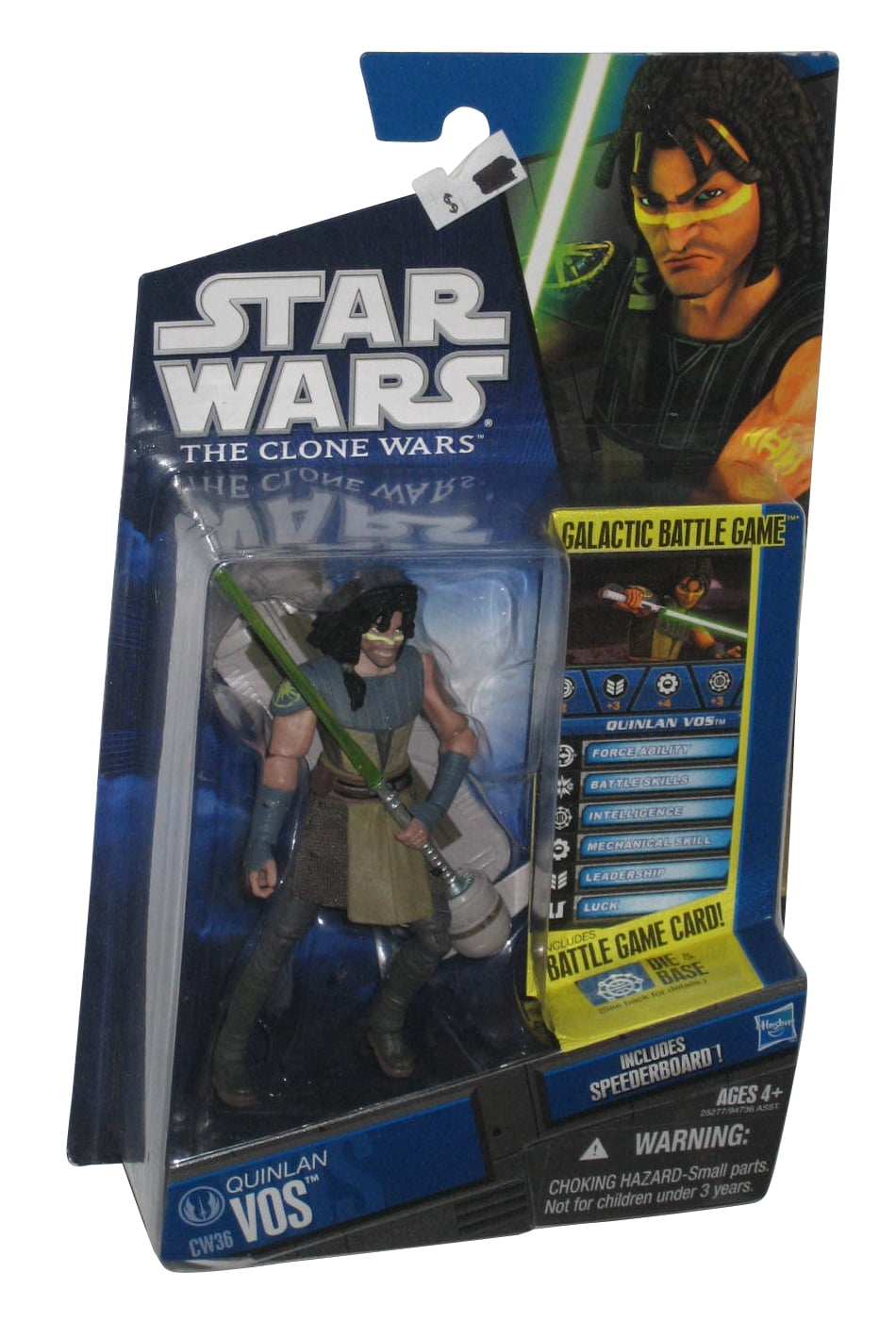 Star Wars Clone Wars Quinlan Vos Action Figure #36 - 2010 Hasbro Animated Series 3.75 Inch With Accessories