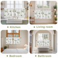 thumbnail image 6 of Sage Green Flowers Tier Curtains, Watercolor Retro White Floral Leaves Light Filtering Kitchen Curtains, 2Pcs Rod Pocket Half Window Treatments Panels for Sink Cafe Cabinet Camper 27.5x24 Inches, 6 of 9