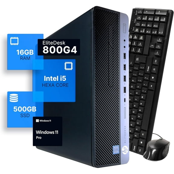 Restored BlairTech HP Elite 800G4 Desktop PC Intel i5-8500, 16GB, 500GB SSD, Win11 Pro, Home or Office PC (Refurbished)