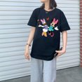 thumbnail image 3 of Disney lindo Mickey Mouse Pato Donald princesa señoras pantalón corto Casual manga niñas camiseta estampado de dibujos animados camiseta cuello redondo pulóver, 3 of 5