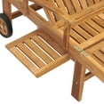 thumbnail image 2 of vidaXL Sun Lounger Set of 2 Fine sanded teak wood with blue cushion, 2 of 6