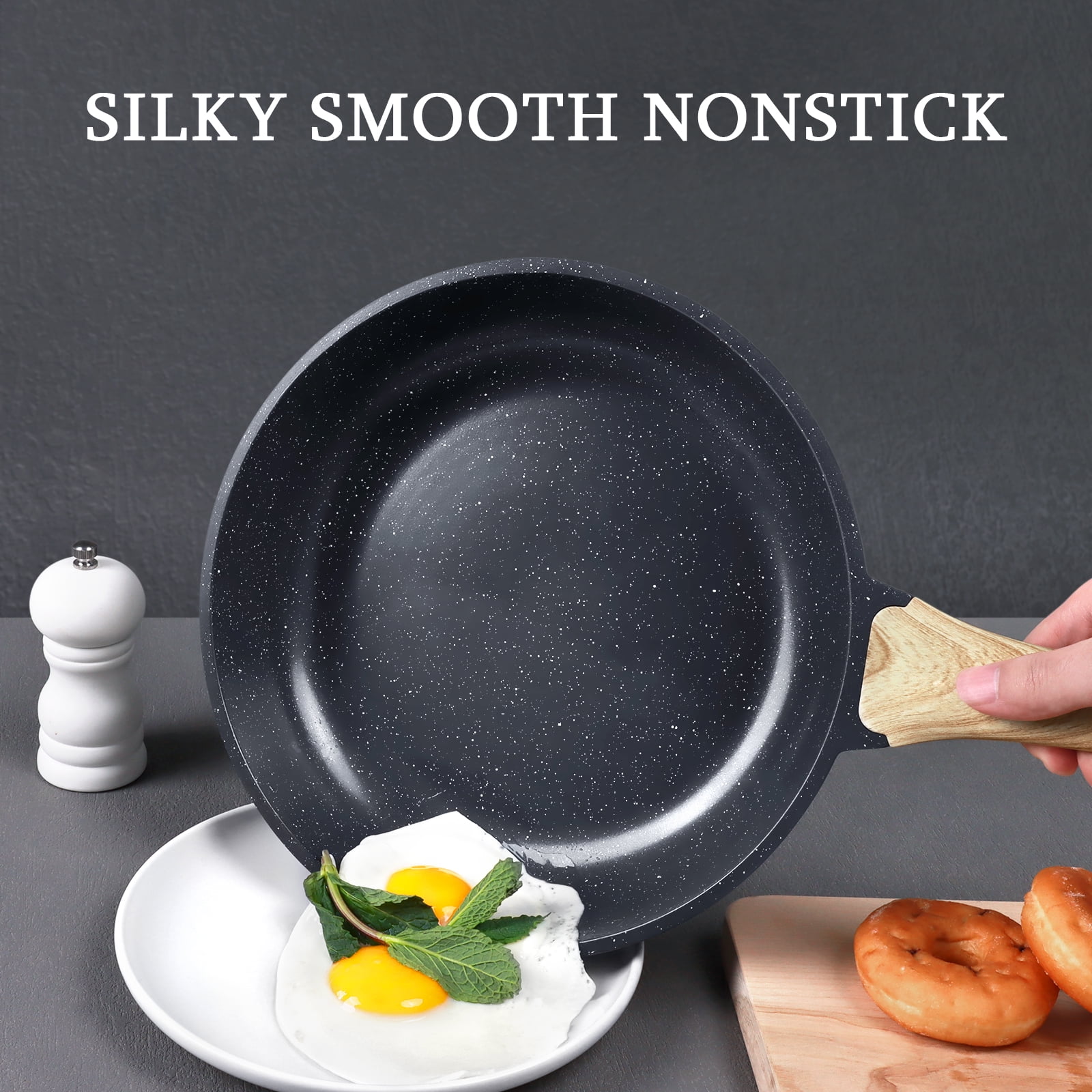 GIPP 3 Pcs Non Stick Frying Pan Set, 9.5”, 10”, 11” Ceramic Cookware with Induction Compatible,Dishwasher Safe,Kitchen Cooking Skillet Pans Set