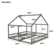 thumbnail image 2 of Harper & Bright Designs Twin House Bed for Kids with Guardrails and Assembly Tools, Gray / White, 2 of 10