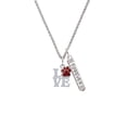 thumbnail image 2 of Delight Jewelry Silvertone Love with Maroon Paw Silvertone Forever Bar Charm Necklace, 23", 2 of 4