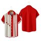 thumbnail image 4 of Camisas Para Hombre Manga Larga Hombres Casual Manga corta Primavera Verano Turndown Neck 3D Impreso Camisas Moda Top Blusa Camisas (Red, L), 4 of 5
