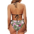 thumbnail image 6 of chaqlin Tropical Floral Hummingbird Halter Bikini Set - Two Piece Triangle Swimsuit with Tie Sides for Beach Vacations & Pool Parties, 6 of 9