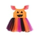 thumbnail image 1 of Vestidos De Halloween Para NiñA PequeñA, PatróN De Calabaza, Malla Colorida, Estilo De Empalme, Vestido Con Manga Voladora, 1 of 4