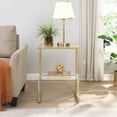 thumbnail image 3 of CoSoTower Golden Side Table, 2-Tier Acrylic Glass End Table for Living Room&Bedroom, 3 of 9