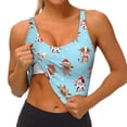 thumbnail image 3 of Balery winter cow cute Sujetadores deportivos con espalda cruzada para mujer, acolchados, sin costuras, de alto impacto, ideales para yoga, gimnasio, entrenamiento y fitness.-Large, 3 of 8