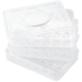 thumbnail image 4 of KINJOEK  Clear Deviled Egg Carrier with 3 Layer, Holds 72 Eggs Deviled Egg Holder with Lid, Carrier Egg Container Tray for Refrigerator, 4 of 7