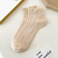 thumbnail image 5 of Solid Color Socks Women's Low-cut Mesh Hollow Out Boat Socks with Shirring Edge Breathable Anti-slip Short Socks for High, 5 of 5