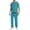 Blue_002, variant on Mens Scrubs Set Regular Fit V-Neck Short Sleeve Solid Color Top & Straight Leg Pants Stretch Comfort Soft Caregiver Set with Pockets Black L