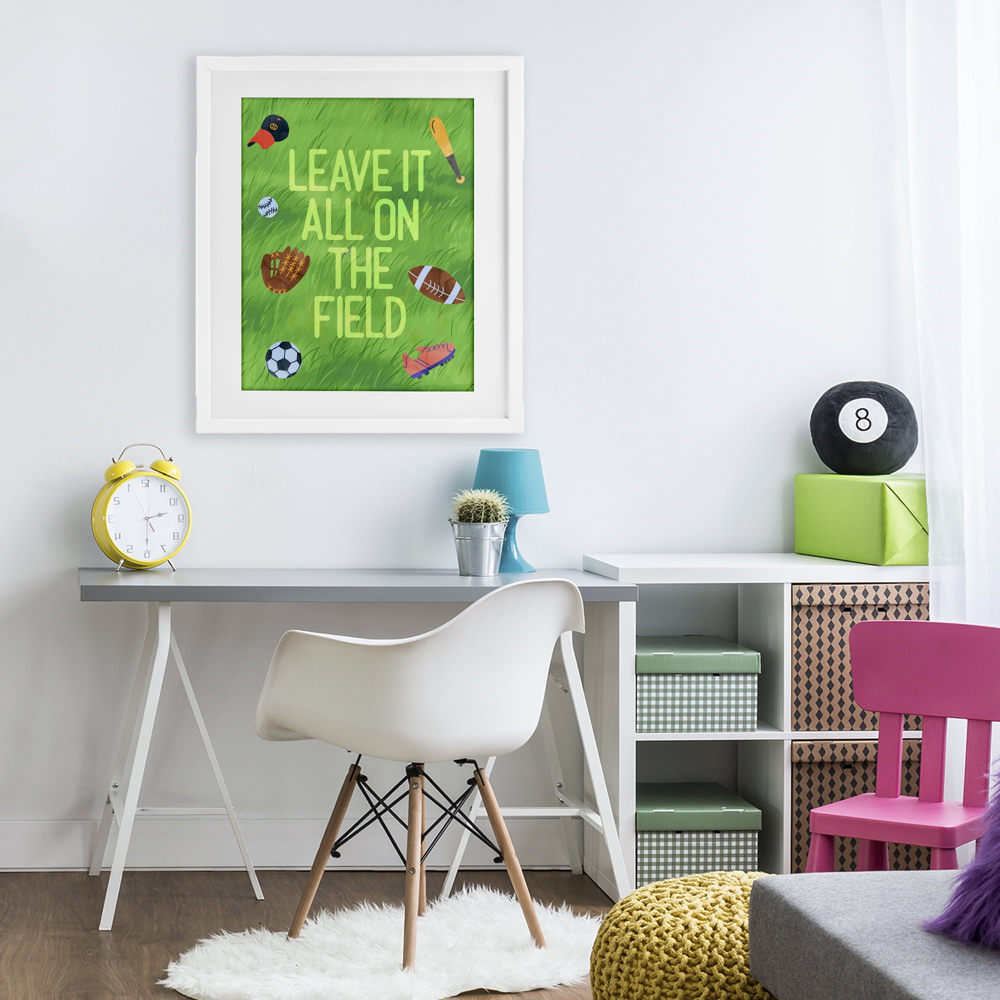 Stupell Industries Leave It On The Field White Framed Print Under Glass, design by Lil' Rue