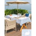 thumbnail image 4 of Outdoor Tablecloth with Umbrella Hole and Zipper, Easter Bunny Rectangle Table Cloth 60x84 Inch Waterproof Tablecloth, Watercolor Butterfly Cute Rabbit Flowers Blue Picnic Table Cover for Patio, 4 of 7