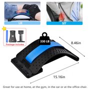 Back Stretcher for Lower Back Pain Relief, 4 Level Adjustable Lumbar Back Cracker Board, Back Cracking Device, Back Massager for Scoliosis, Spine Decompression