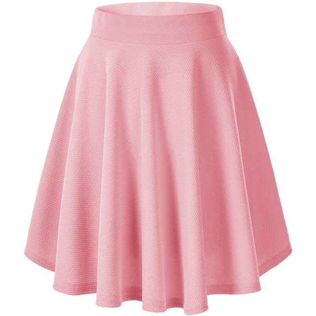 Women's Basic Flared Casual Mini Skate Skirt Versatile Stretchy