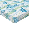 thumbnail image 2 of Ambesonne Nautical Fitted Sheet 2 Pcs Set, Ocean Shell Starfish, Twin, Mint Blue, 2 of 3