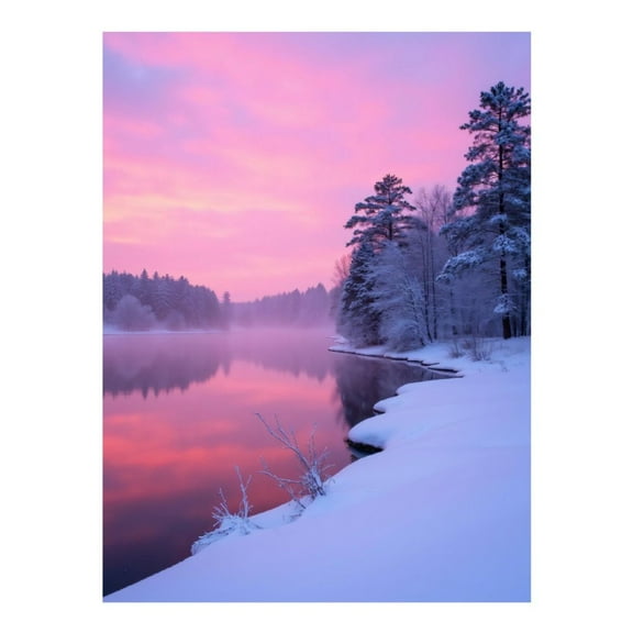Diamond Art Kit for Adults, Winter Sunset Snowy Landscape Diamond Painting for Adults Beginners, DIY Diamond Art Painting Kits, 5D Diamond Painting Crafts for Home Decor 12x16 Frameless