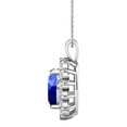thumbnail image 3 of Mauli Jewels Engagement Necklace for Women 2.30 Carat Diamond And Oval Gemstone Pendant 4 prongs 10K White Gold With 18'' Chain|Silver Chain, 3 of 6