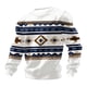 thumbnail image 3 of Ceisia Men's All-Season Casual Regular Fit Crew Neck Sweatshirt Navajo-Style Geometric Stripe Diamond Totem Print Waffle Knit Stretch Fabric Multicolor S Gifts, 3 of 3