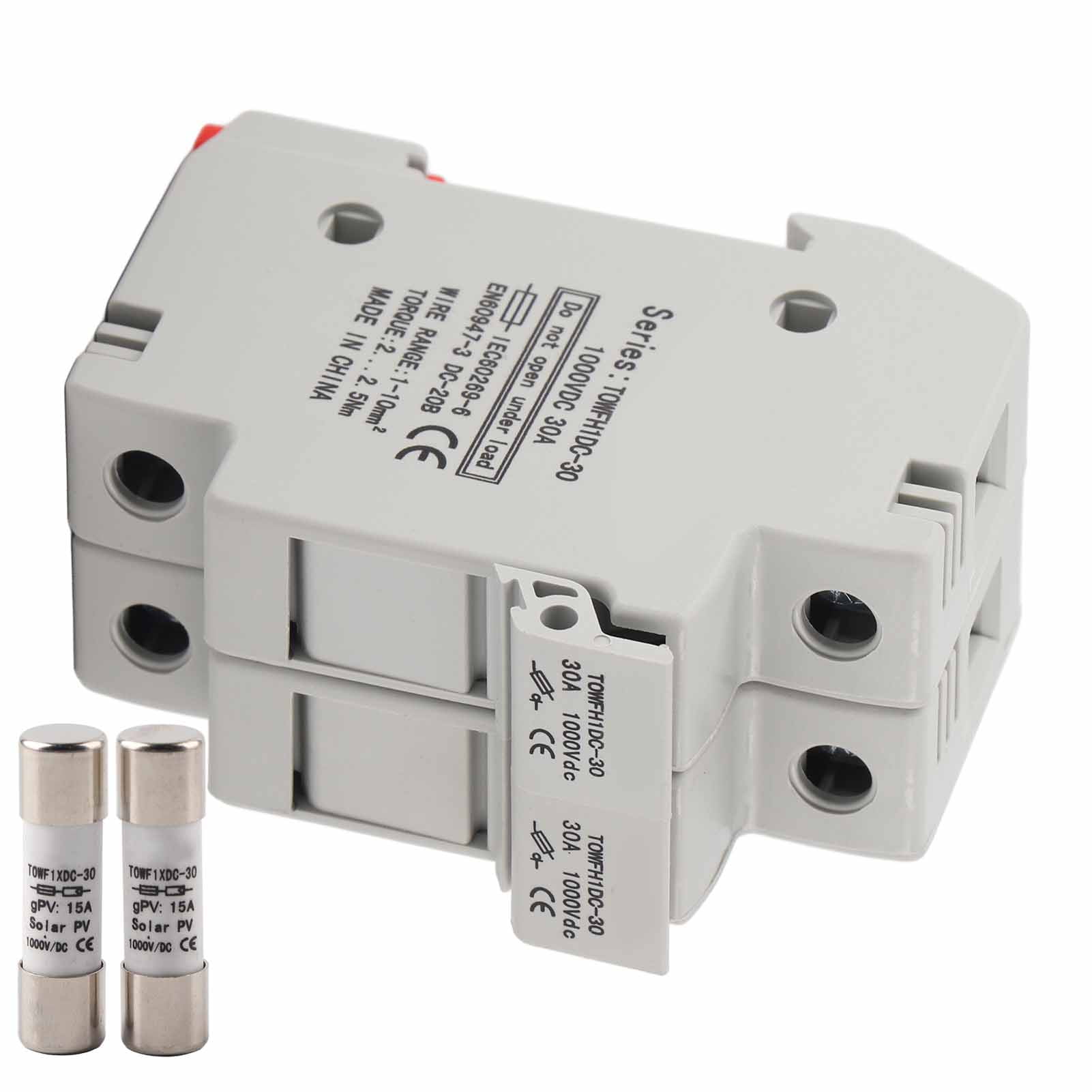 Din Rail Mount Fuse Holder Base 2 Pole Fuse Holder Base Dc Fuse Holder