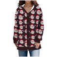 thumbnail image 2 of Cárdigan informal de punto con estampado navideño para mujer, chaqueta con botones y abrigo para mujer, 2 of 6