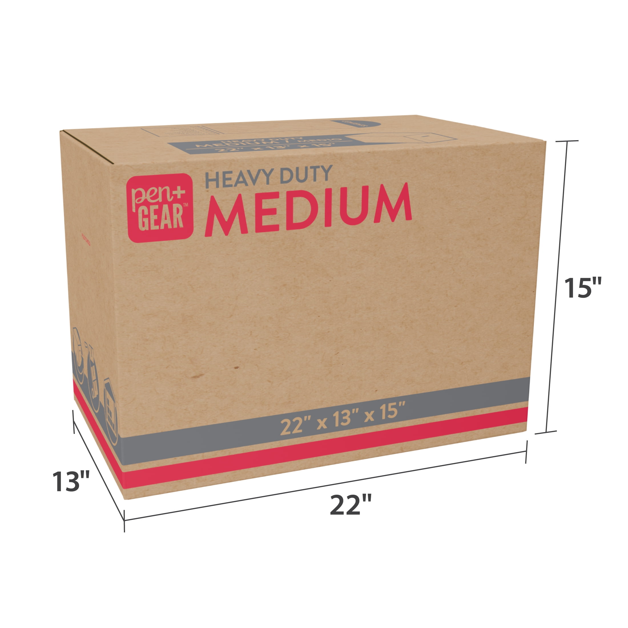 (10 pack) Pen+Gear Medium Heavy Duty Kraft Moving Boxes, 22 Inches x 13 Inches x 15 Inches
