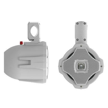 2) LANZAR AQWB65W 6.5" 1000W 2-Way Marine/Boat Wake Board/Tower Speakers White