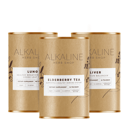 The Tranquility Bundle - Liver Tea Supplement (Happy Liver Tea), Lung Tea Supplement (Happy Lung Tea), and Elderberry Tea Supplement