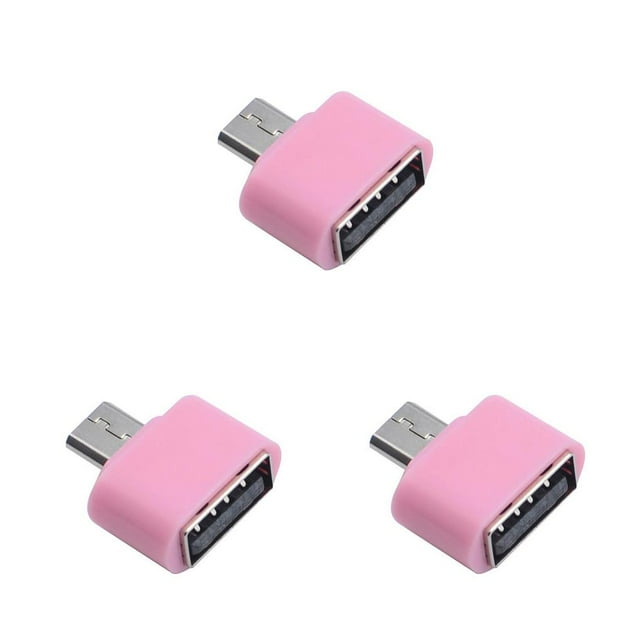 Guardoinrt OTG Adapter USB Phone Data Video Photo Converter Plastic Electronic Connector Office Smartphone Replacement Accessory Pink 3Set