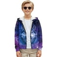thumbnail image 4 of Chririnla Artist Galaxy Wolf Lightweight Zip Up Hoodie for Boys Girls Long Sleeve with Pockets Comfy Casual Fall Outerwear ​​Size 14-16​​, 4 of 7