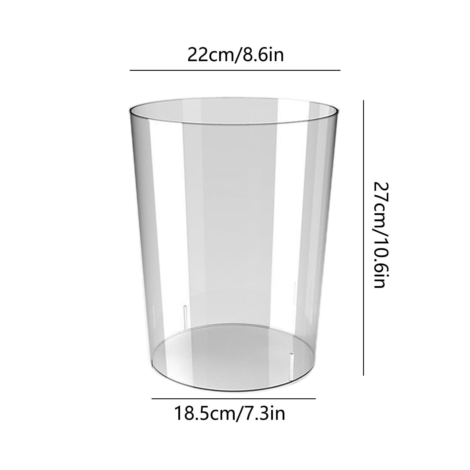 Large Capacity 12L PET Plastic Trash Can - Office Paper Waste Bin, 10.62x8.66x8.66in, Green/Clear/Gray/Orange, Durable Translucent Design for Home & Office Use