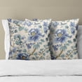 thumbnail image 3 of Blue Flower Outdoor Pillows Cover 16x16 Inch Pack of 2 Blue and Beige Chinoiserie Floral Decorative Pillow Case Spring Summer Square Cotton Throw Couch Protector for Home Sofa Porch Bed, 3 of 6