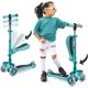 thumbnail image 1 of Scooter de 3 Ruedas Hurtle para Niños y Niñas 1 Año en Adelante, Patin del Diablo, Luces LED en las Ruedas, Manillar Ajustable y Asiento Plegable, Modo Sentado o de Pie con Freno, Verde Azulado, 1 of 7