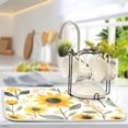 thumbnail image 5 of Yayeee Dish Drying Mat for Kitchen Counter 18"x24" Microfiber Absorbent Pad, White Watercolor Sunflowers, 5 of 7