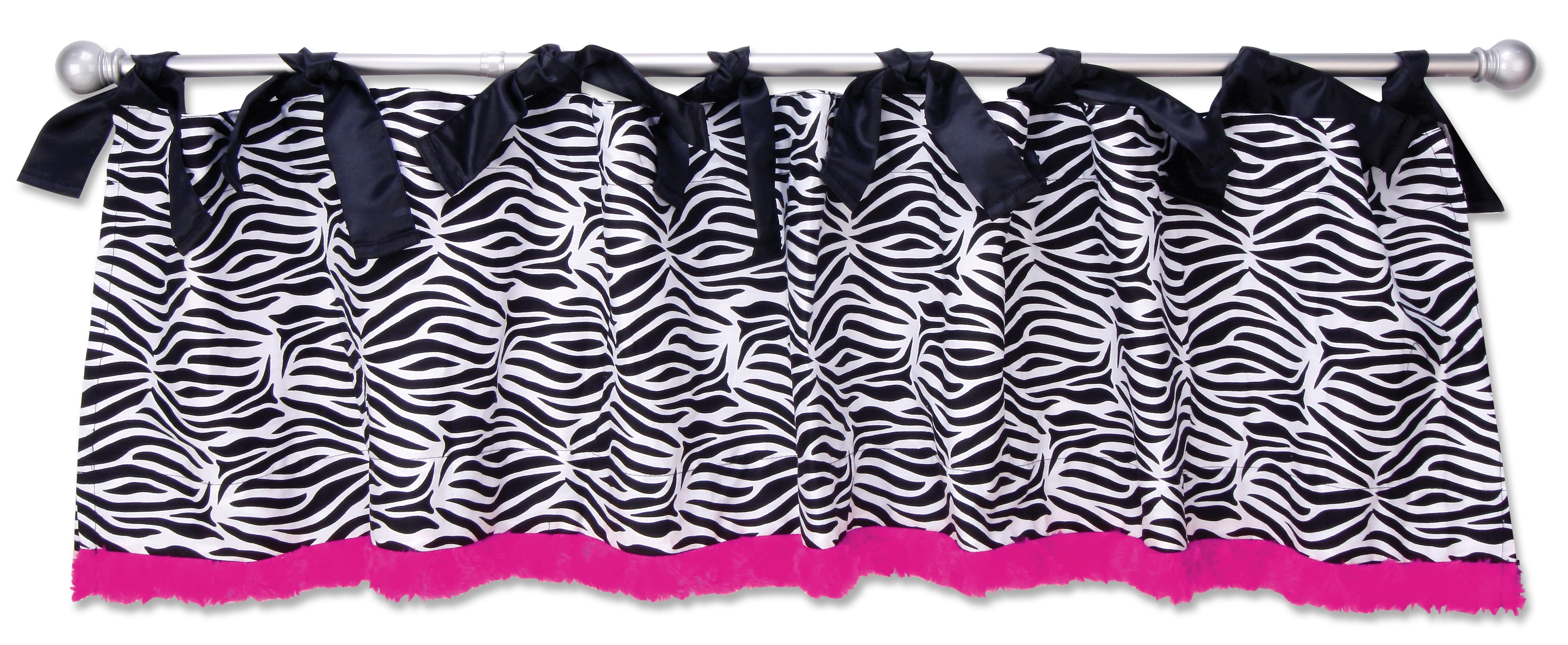 Zahara Zebra Print Tie Top Window Valance by Trend Lab