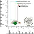 thumbnail image 7 of Two Piece Round Vintage Style Ring Green Emerald Cubic Zirconia Rose Tone 925 Sterling Silver, Size 5, 7 of 7