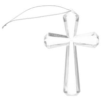 NUOLUX 1Pcs Christmas Cross Tree Ornaments Clear Acrylic Pendant For Home Decoration 10.5X6.5X1.5In