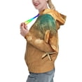 thumbnail image 2 of Fotbe Starfish And Seashell 1 Pattern Womens Long Sleeve Hoodie, Pullover Hooded Sweatshirt, Kangaroo Pocket Hoodie with Eye-catching Drawstrings-Small, 2 of 7