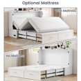 thumbnail image 3 of ijuicy Murphy Bed with Charging Station and Storage Drawer, Solid Wood Cabinet Bed Queen Size with Mattress, Cube Chest Bed for Guest Room/Office-White, 3 of 10