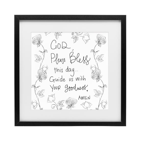 Stupell Industries Traditional God Bless This Day Black Framed Print Under Glass, 13 x 13, by Patricia Pinto