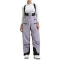 thumbnail image 3 of YOIAVIAOY Womens Snow Ski Pants Overalls Waterproof Athletic Bibs Workout Casual Winter Warm Bib Purple L, 3 of 7