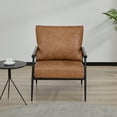 thumbnail image 2 of A&D Home Parker Vegan Leather Accent Chair, Light Brown, 2 of 8
