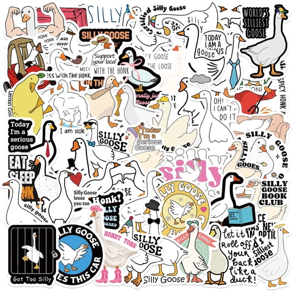 49 Silly Goose Stickers, Funny Goose Vinyl Decals for Water Bottles, Laptops, Journals, Scrapbooks, Phone Cases, Animal Lover Gifts by STICKLUV