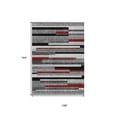 thumbnail image 3 of HomeRoots 613276 9 x 12 ft. Gray, Black & Red Striped Washable Indoor & Outdoor Rectangle Area Rug, 3 of 5