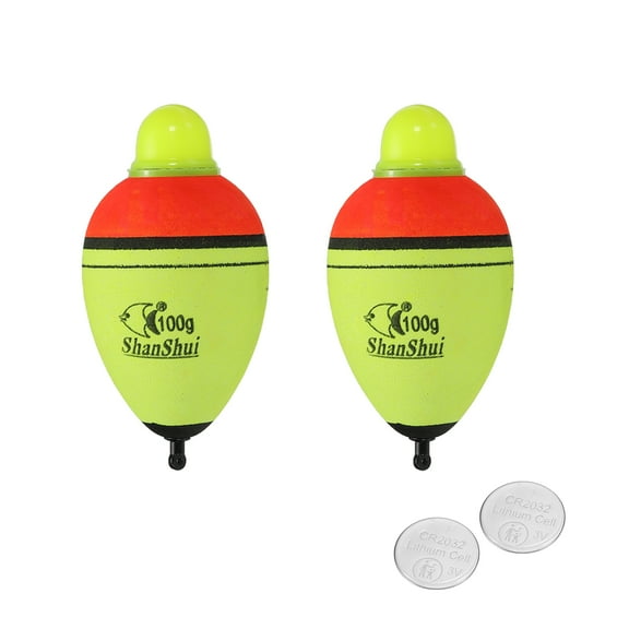 3.5oz Lighted Fishing Slip Bobbers EVA Light Up Fishing Float with Battery, Yellow, 22 Pack