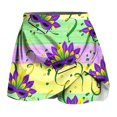 thumbnail image 5 of XIAONU Women's Mardi Gras Print Mini Skirt Elastic High Waisted Side Slit Skort Festival Party Casual Skirts, 5 of 6